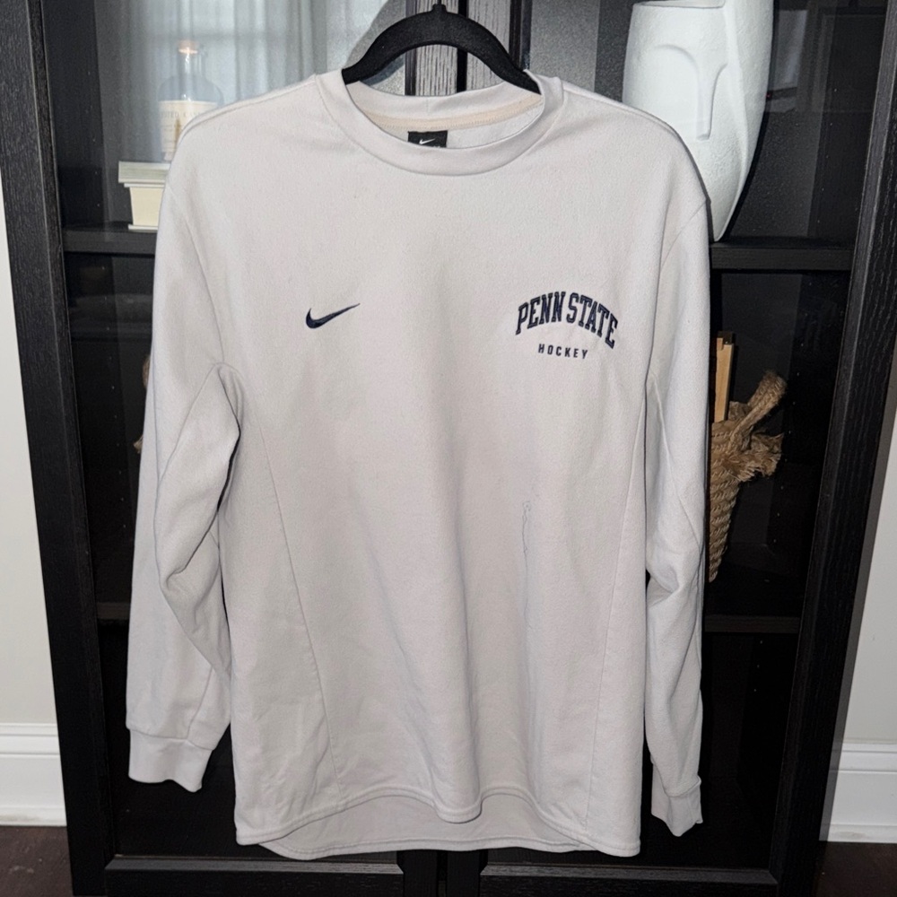 Penn State Hockey Nike Men's Gray/Off White Crewneck